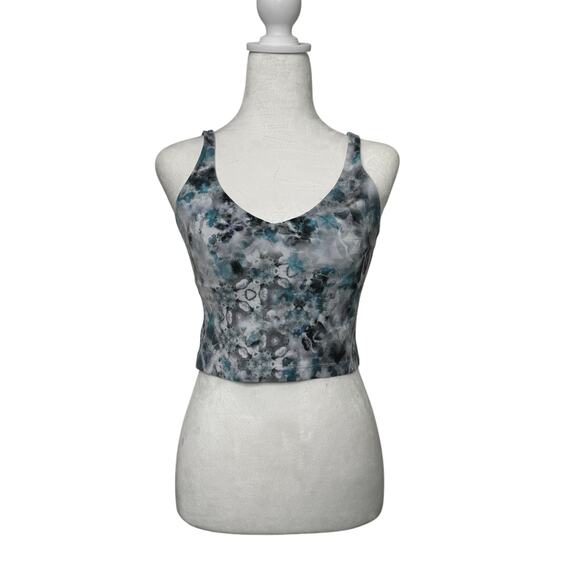 Lululemon Align Tank Top Womens Size 8 Grey & Blue Watercolor Cropped Workout - Picture 1 of 12